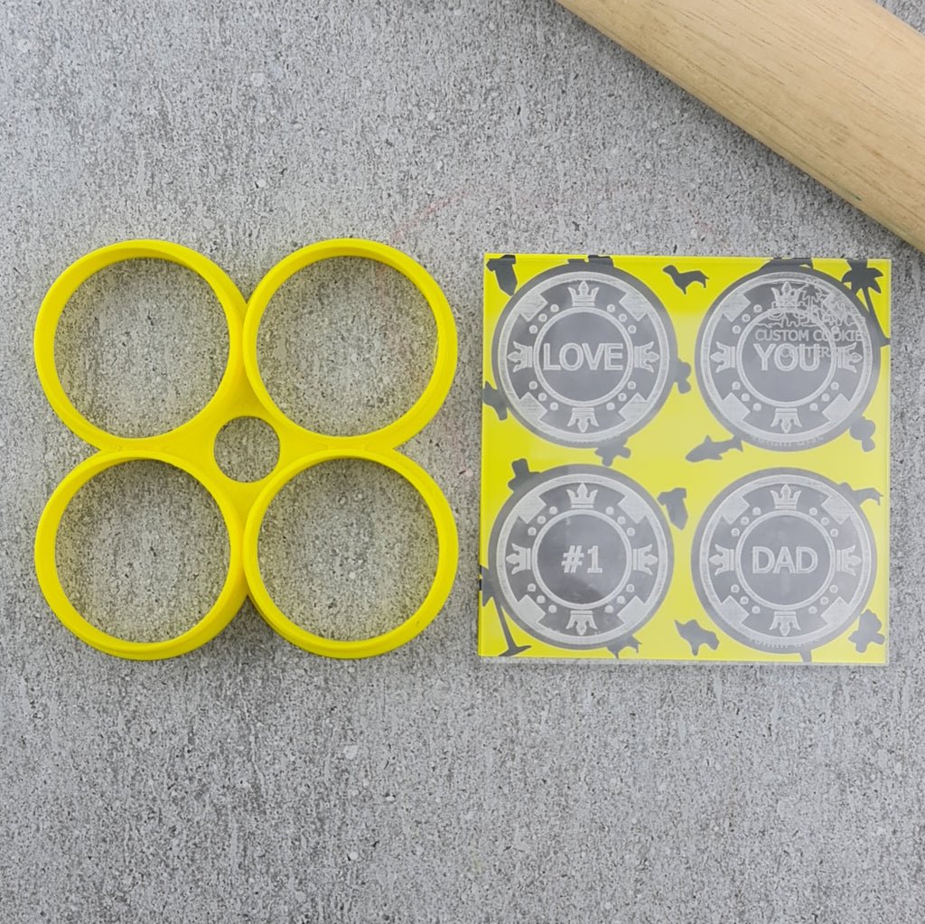 My Sweet Cutter 'I Love You' Stamp Cookie Cutter Set - For Mom, Dad, Grandma - Made In Italy