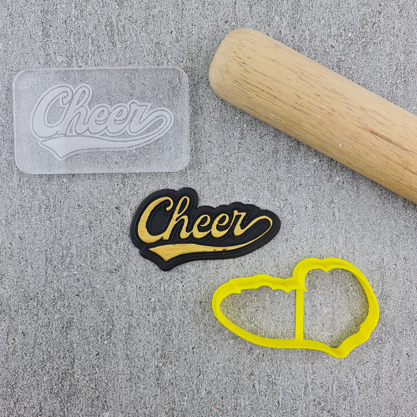 Cheer Text Cutter and Debosser Set