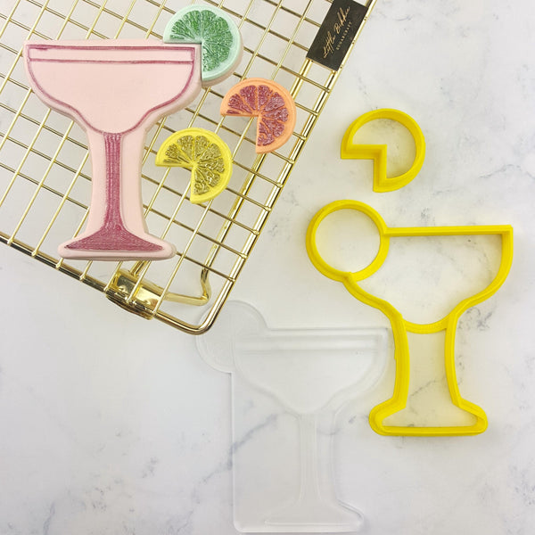 Margarita Cocktail Glass Cutter & Debosser Set