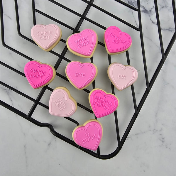 Anti-Valentine Candy Hearts Debosser Set