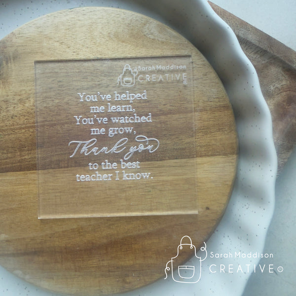Teacher Thank You Poem Debosser (Sarah Maddison Creative)