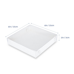 Cookie Box Square 6inch x 6inch x 1inch Clear Lid (Single)