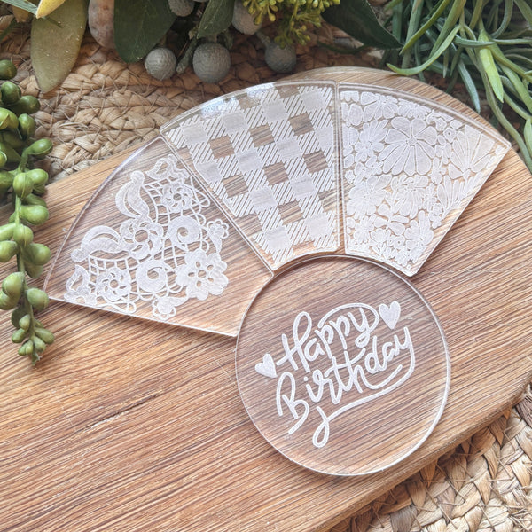 Happy Birthday Platter Cutter & Debosser Set (Bikkie Smalls)