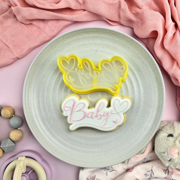 Baby Hearts Text Cutter & Debosser Set