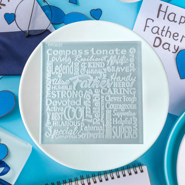 Father Text Collage Pattern Plate