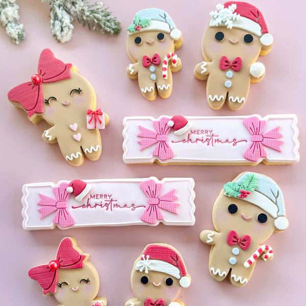 Gingerbread Girl with Bow Cutter & Debosser Set (Little Biskut)