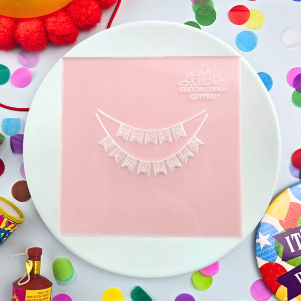 Happy Birthday Bunting Debosser