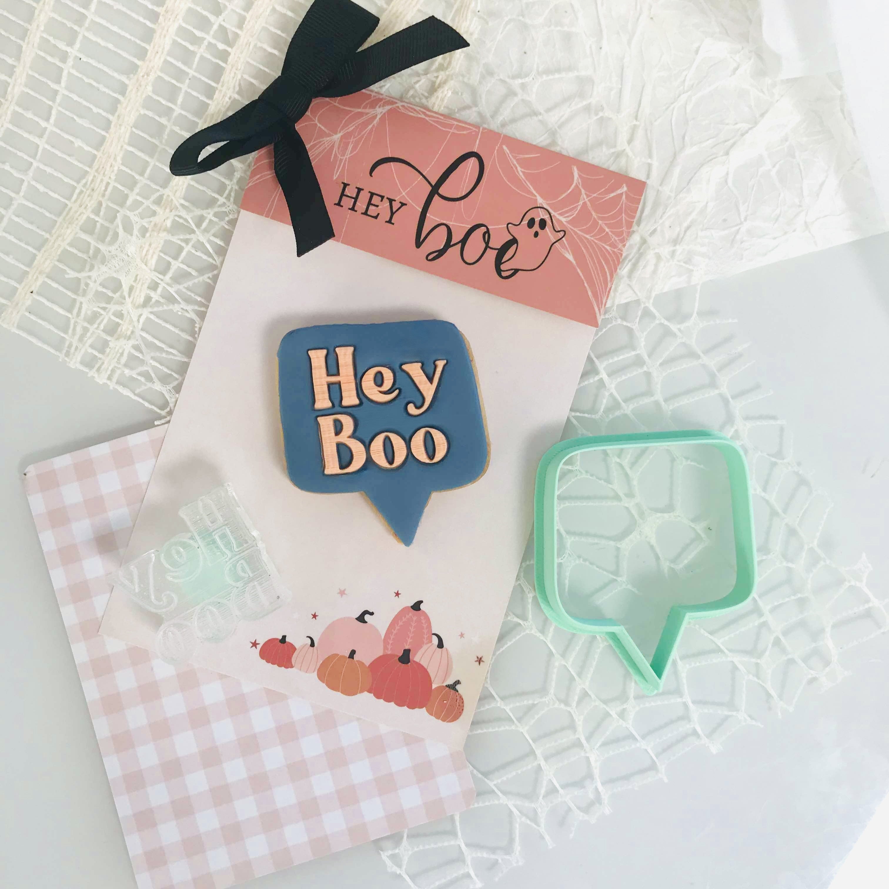 Hey Boo Speech Bubble - Bento Minis Cutter Set (SweetP)