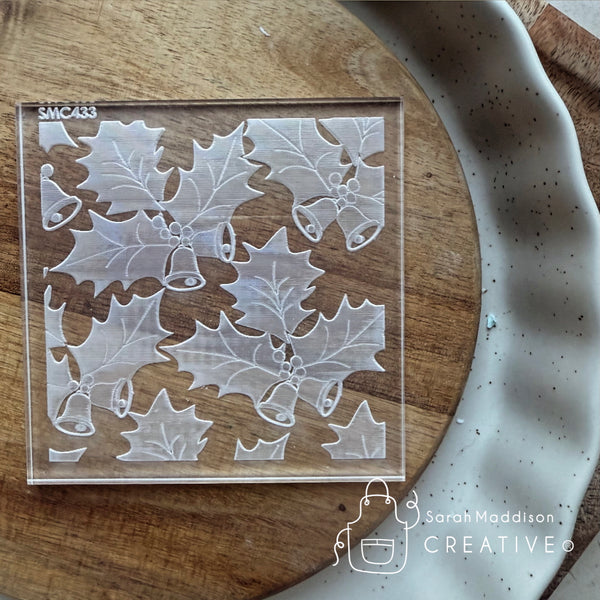 Bells and Holly Pattern Debosser (Sarah Maddison Creative)