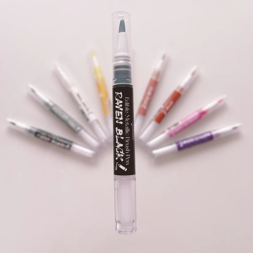 Edible Brush Pen - Black Raven Metallic (Moreish)
