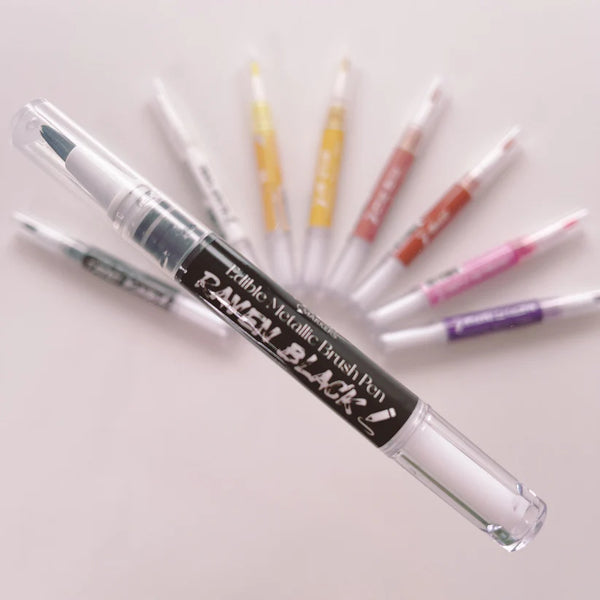 Edible Brush Pen - Black Raven Metallic (Moreish)