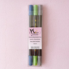 More Metallic Edible Markers 3pk - Blue, Green and Silver (Moreish)