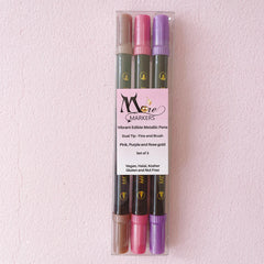 More Metallic Edible Markers 3pk - Pink, Purple and Rose Gold (Moreish)