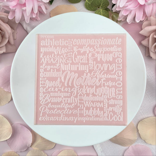 Mother Text Collage Pattern Plate