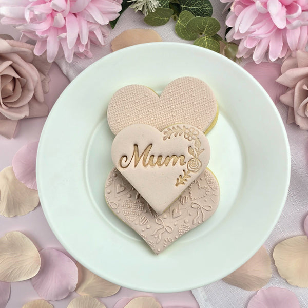 Mum with Flowers Heart Embosser