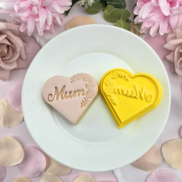Mum with Flowers Heart Embosser