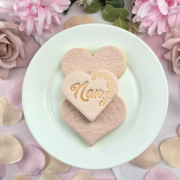 Nan with Flowers Heart Embosser