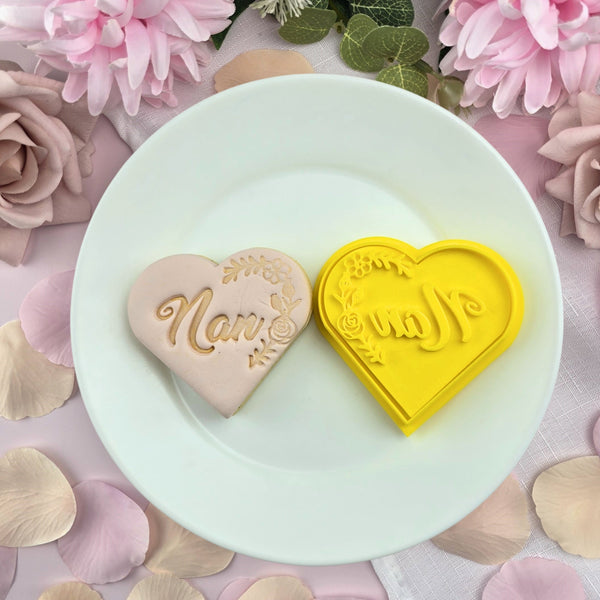 Nan with Flowers Heart Embosser