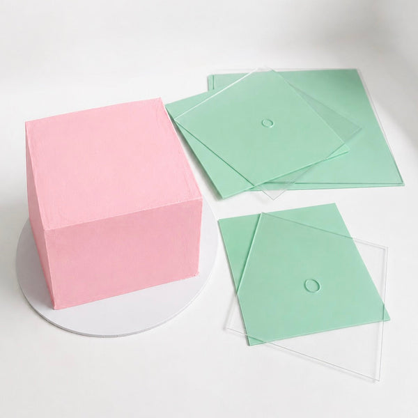 No Trim Acrylic Cake Boards Square - Set of 2 (SweetP)