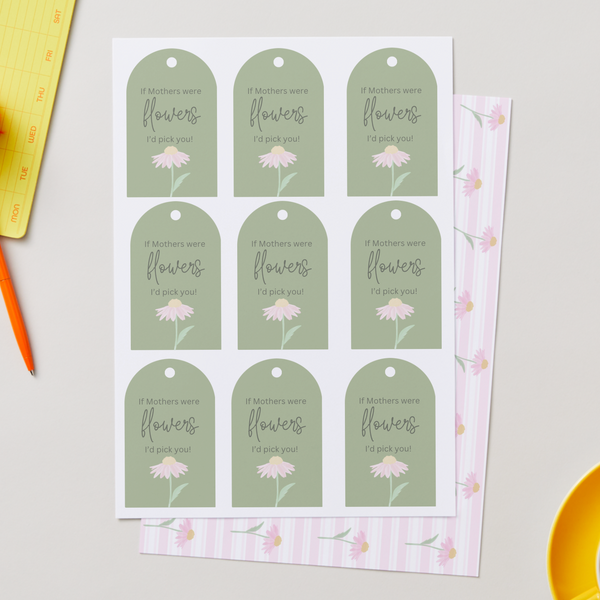 Stripe Daisy Download + BONUS Gift Tags - DIGITAL Print Your Own Image (SweetP)
