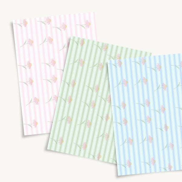 Stripe Daisy Download + BONUS Gift Tags - DIGITAL Print Your Own Image (SweetP)