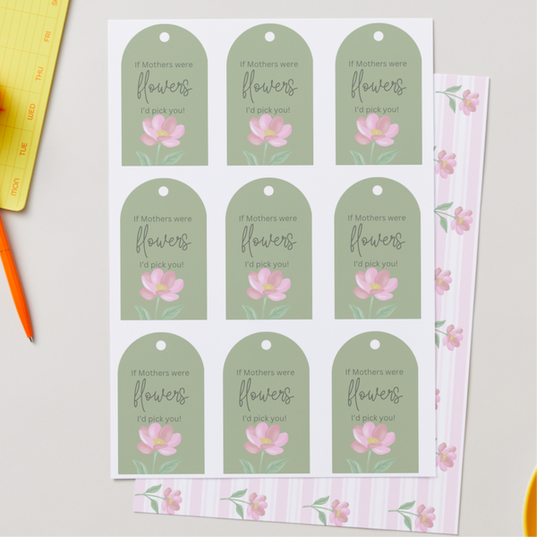 Stripe Anemone Download + BONUS Gift Tags - DIGITAL Print Your Own Image (SweetP)