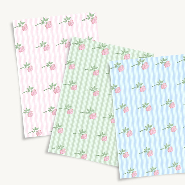 Stripe Rose Download + BONUS Gift Tags - DIGITAL Print Your Own Image (SweetP)