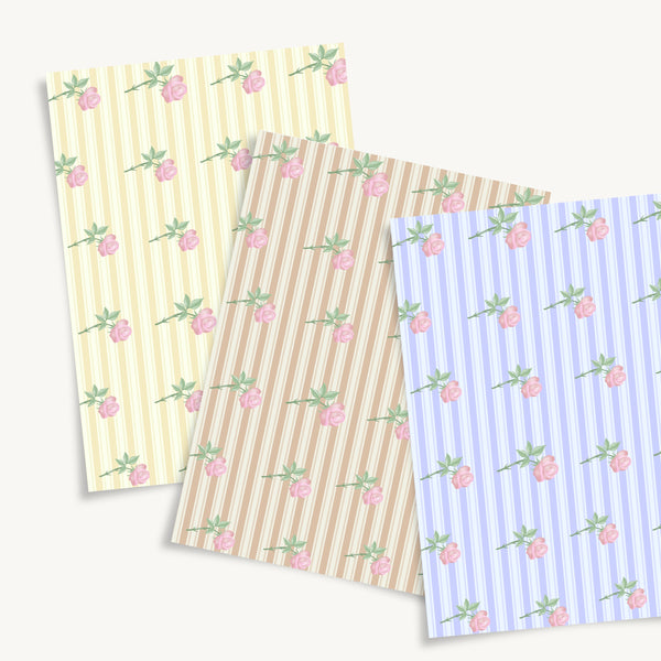 Stripe Rose Download + BONUS Gift Tags - DIGITAL Print Your Own Image (SweetP)