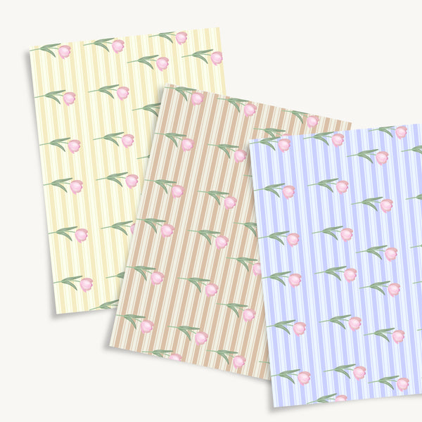 Stripe Tulip Download + BONUS Gift Tags - DIGITAL Print Your Own Image (SweetP)