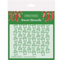 Snowman Scattered Sweet Stencil (Sweet Sticks)