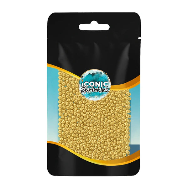 Metallic Gold Pearls (2mm) Sprinkles 30g