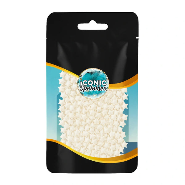 Pearl White Stars Sprinkles 30g