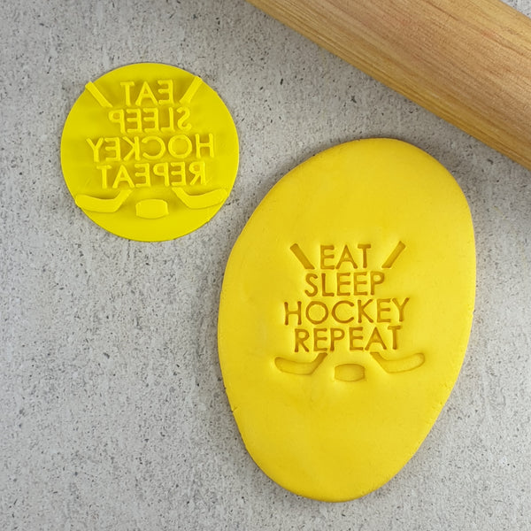 Eat Sleep Hockey Repeat Embosser