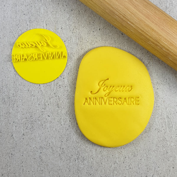 Joyeux Anniversaire (Happy Anniversary) Embosser French