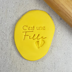 C'est une Fille (It's A Girl) Embosser French