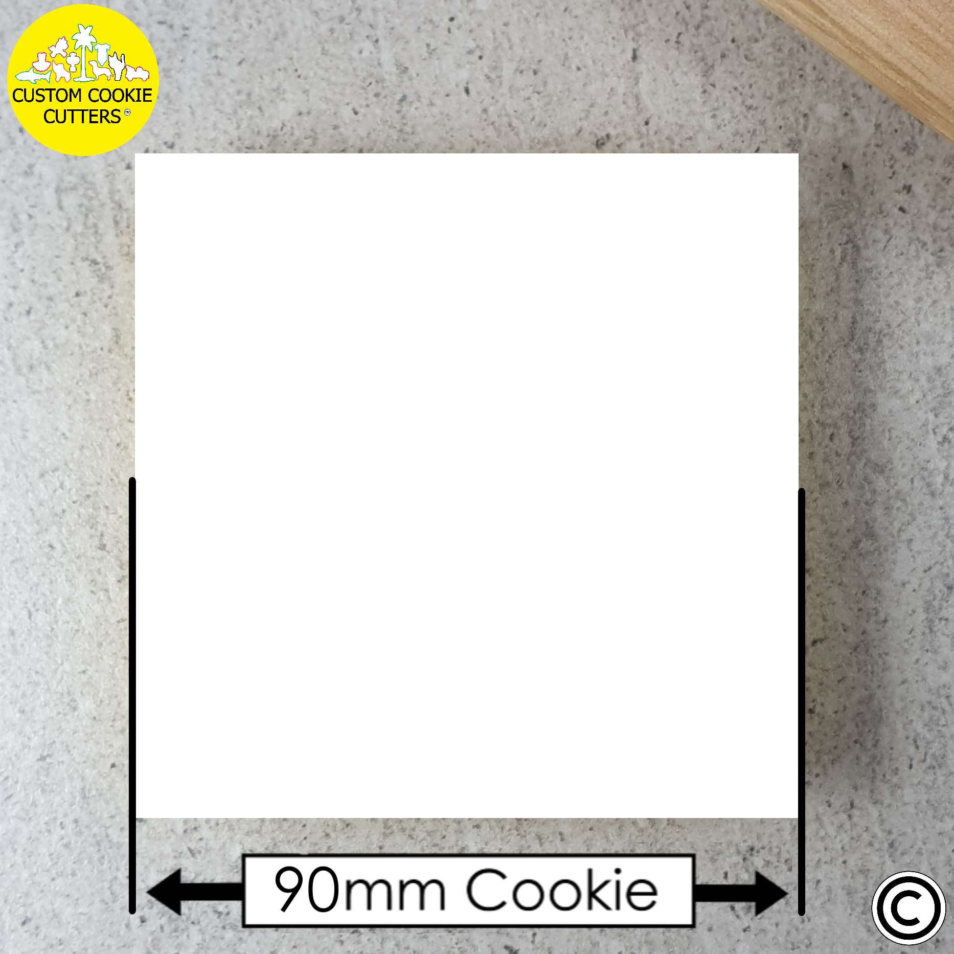 Very Large 90mm Custom Square Cookie Embosser/ Debosser