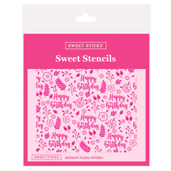Birthday Floral Pattern Stencil (Sweet Sticks)