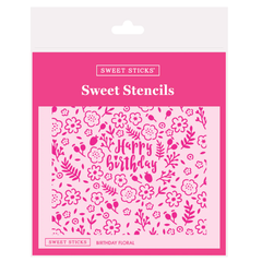 Birthday Floral Stencil (Sweet Sticks)