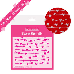 Hearts Wave Stencil (Sweet Sticks)