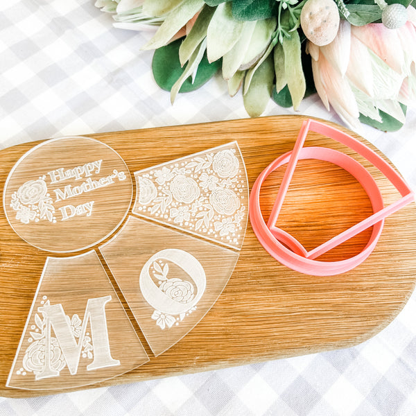 Mum Floral Platter Cutter & Debosser Set (Bikkie Smalls)