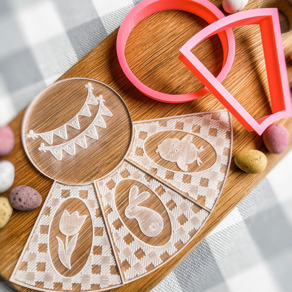 Easter Gingham Platter Cutter & Debosser Set (Bikkie Smalls)