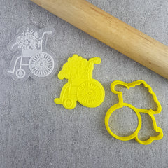 Wheelchair with Flowers Cutter and Debosser Set