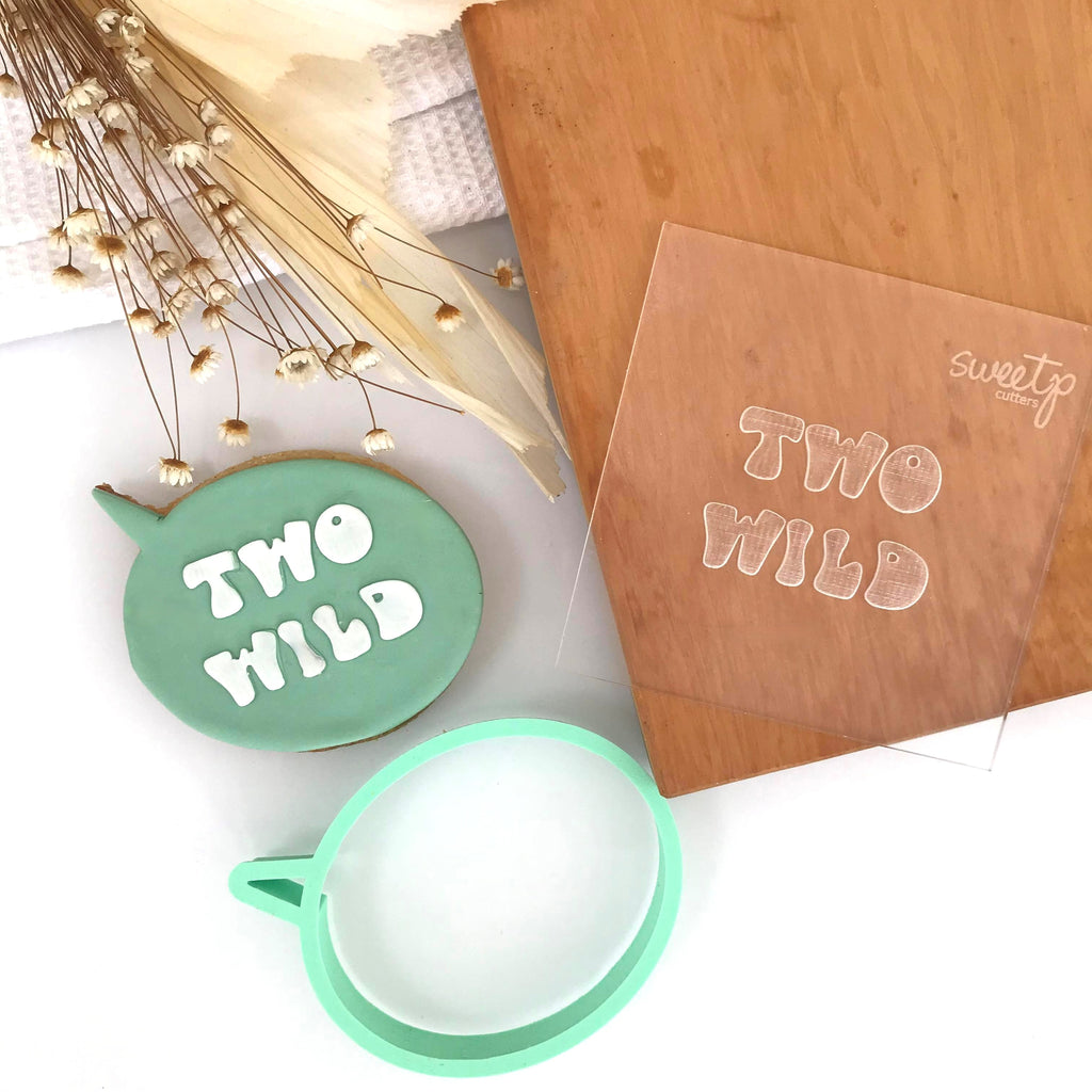Two Wild Debosser (SweetP Cakes and Cookies) Custom Cookie Cutters
