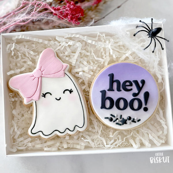 Ghost with Bow Cutter & Debosser Set (Little Biskut)