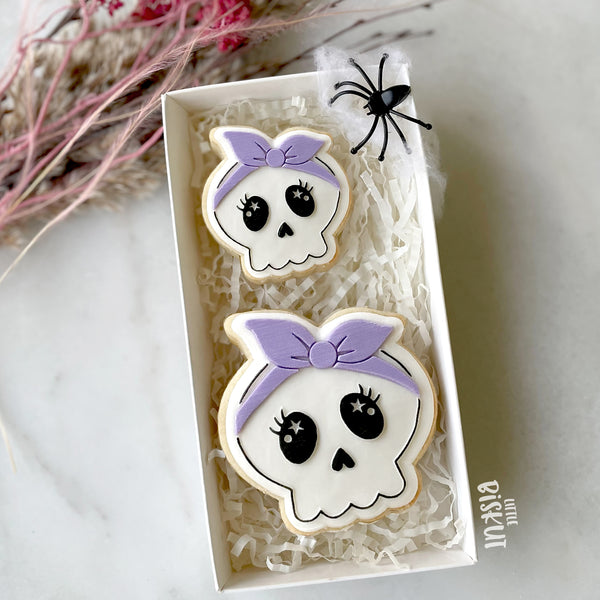 Skull with Bow Cutter & Debosser Set (Little Biskut)