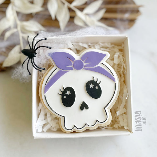 Skull with Bow Cutter & Debosser Set (Little Biskut)