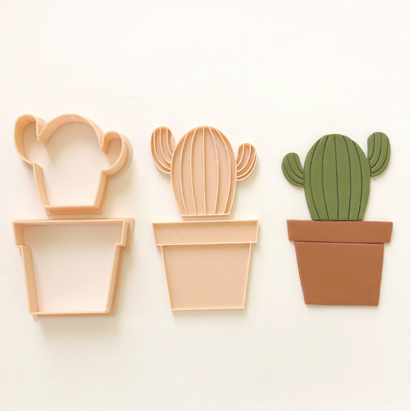 Cactus Plant Cutter and Embosser 4pc Set (Little Biskut)