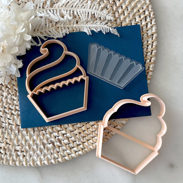 Cupcake Cutter and Debosser 3pc Set (Little Biskut)