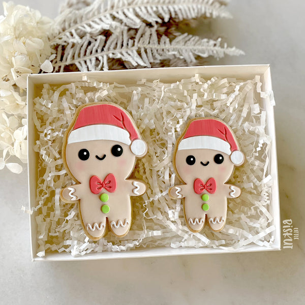 Gingerbread Man with Santa Hat Cutter & Debosser Set (Little Biskut)