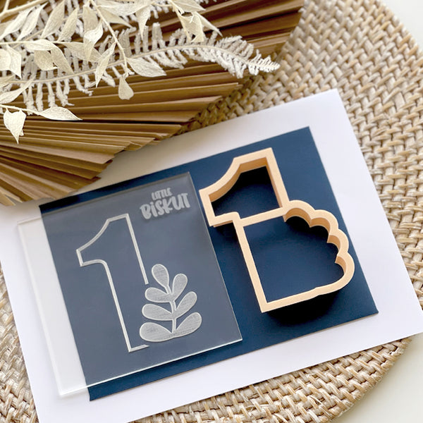 Leaf Number 1 Cutter & Debosser Set (Little Biskut Level Up!)